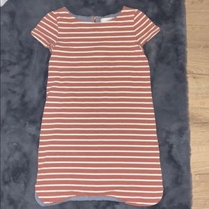 loft orange and white striped dress